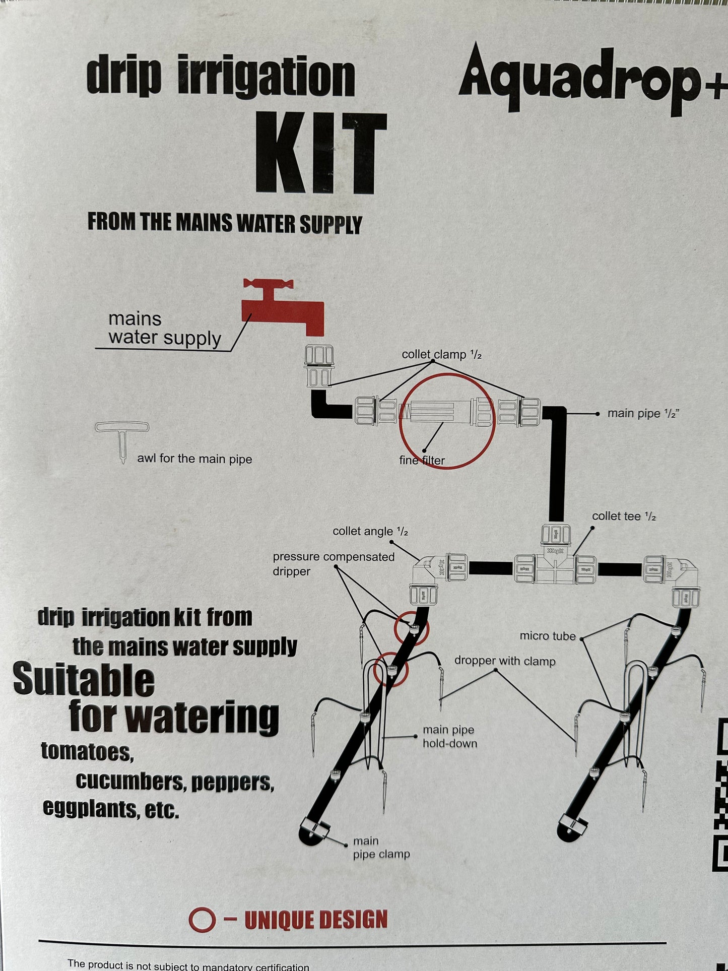 AQUADROP WATER DRIP SYSTEM (Mains)