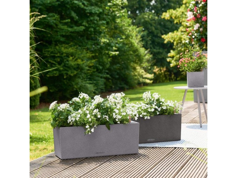 LECHUZA BALCONERA STONE 50 GRAPHITE BLACK