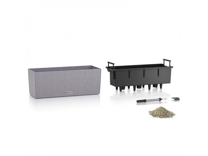 LECHUZA BALCONERA STONE 50 GRAPHITE BLACK