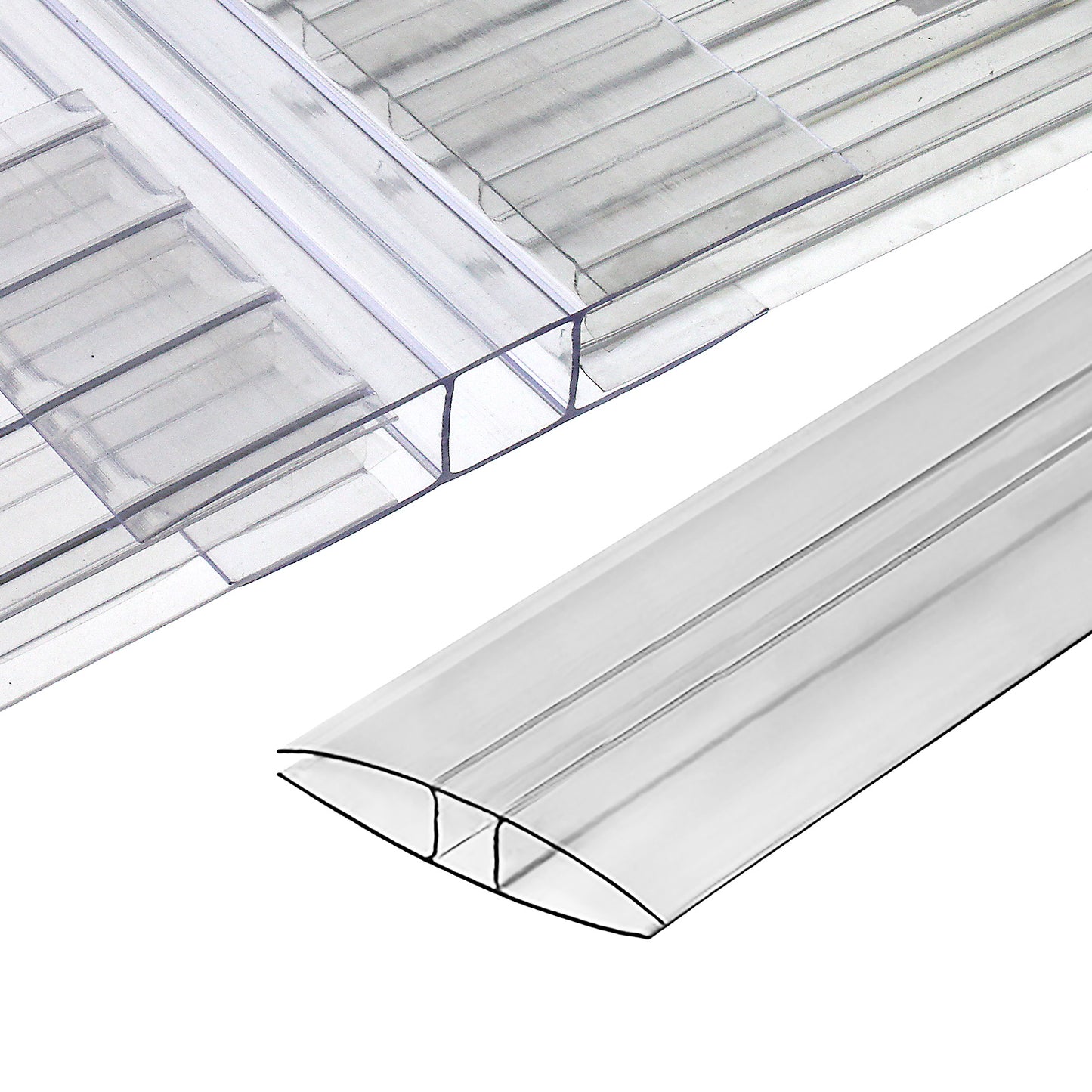 H profile for 4mm polycarbonate panels