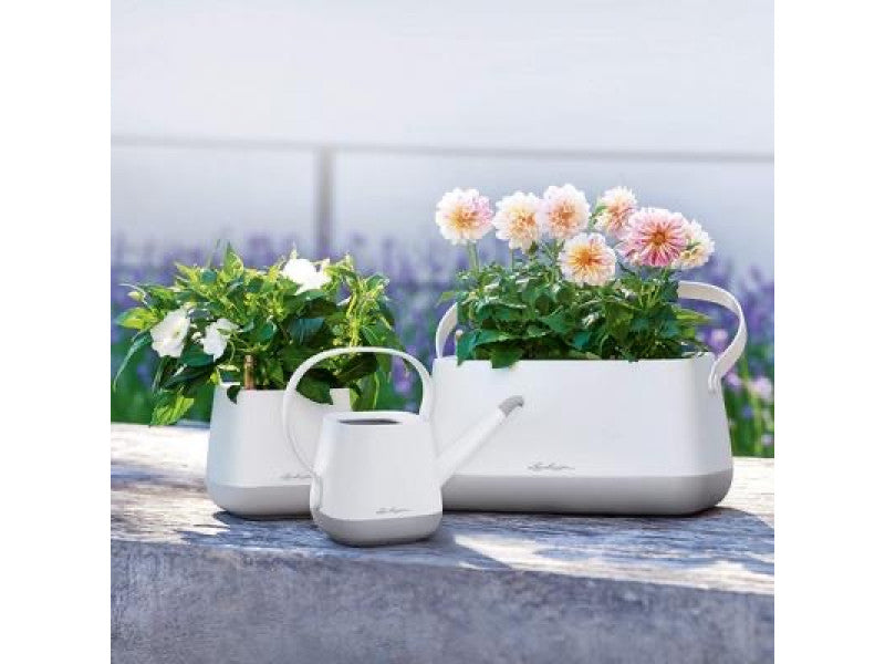 LECHUZA YULA WATERING CAN WHITE/GREY SEMI-GLOSS