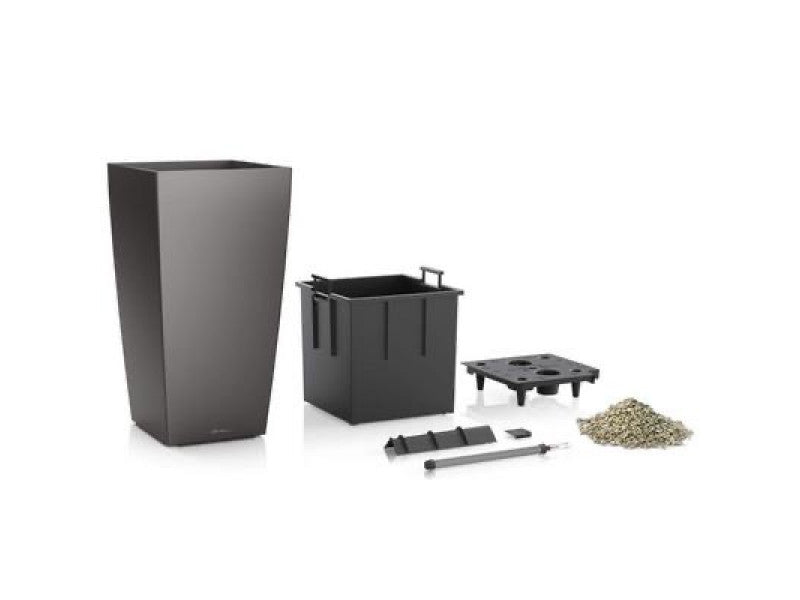 LECHUZA CUBICO 40 CHARCOAL METALLIC