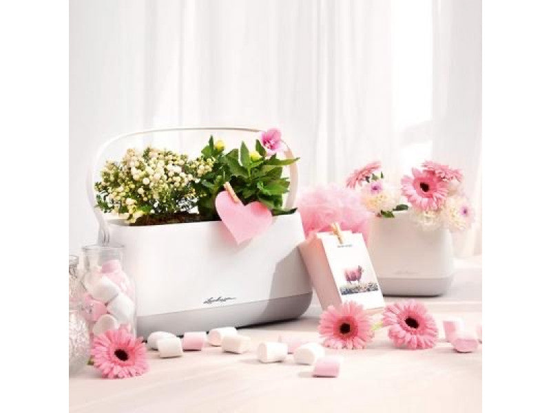 LECHUZA YULA PLANT BAG WHITE/GRAY SEMI-GLOS
