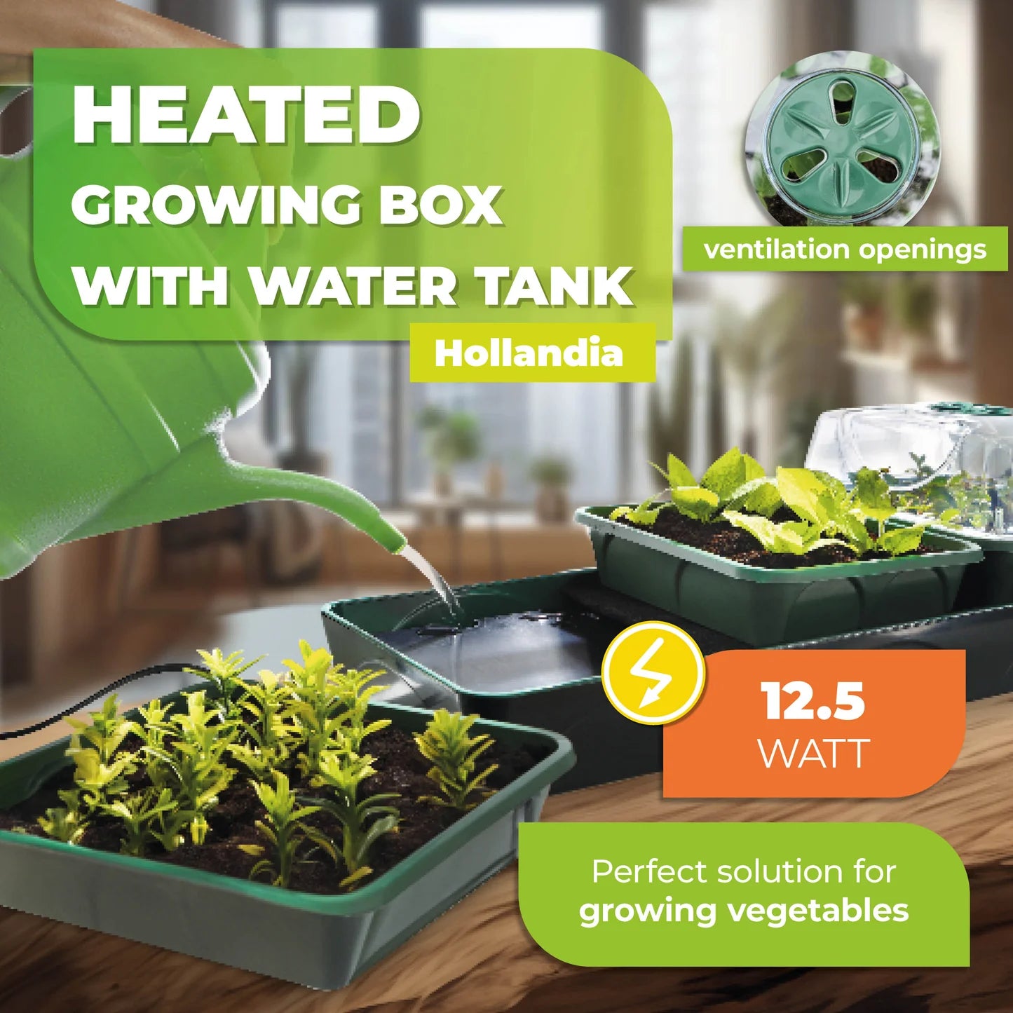 'Hollandia' Propagator with Electric Window Sill Propagator