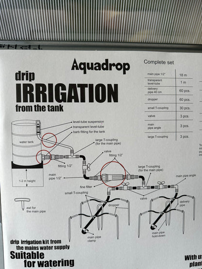AQUADROP WATER DRIP SYSTEM Water Tank
