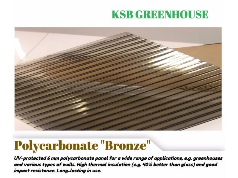 POLYCARBONATE "BROWN" PANEL 6 MM (2100MM X 6000MM)