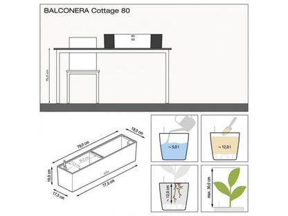 LECHUZA BALCONERA COTTAGE 80 WHITE