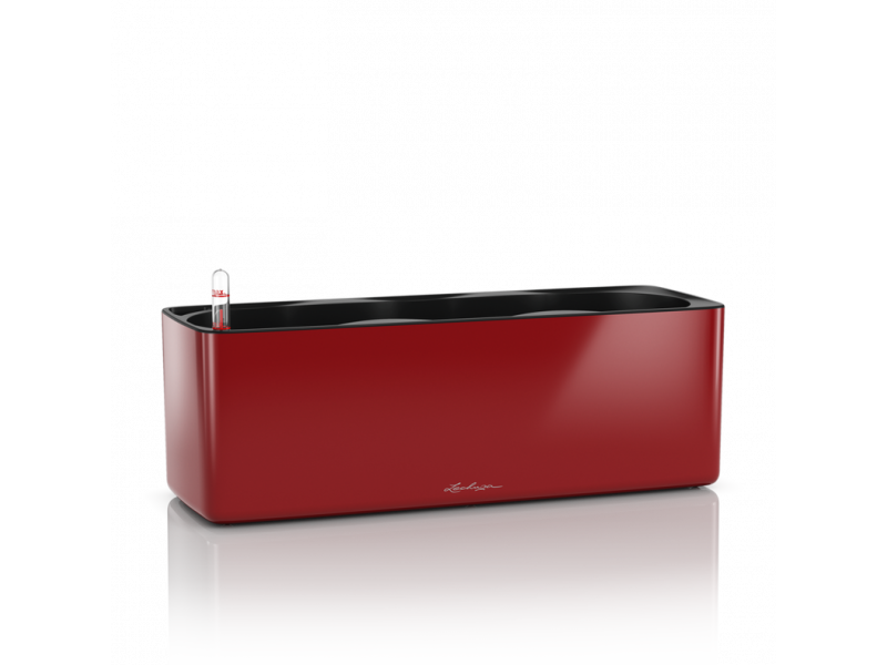 LECHUZA CUBE GLOSSY TRIPLE SCARLET RED HIGH-GLOSS