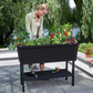 Urban Bloomer XL 110 L Raised Garden Bed with Self Watering Planter Box and Drainage Plug, Graphite