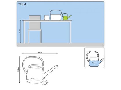 LECHUZA YULA WATERING CAN WHITE/GREY SEMI-GLOSS
