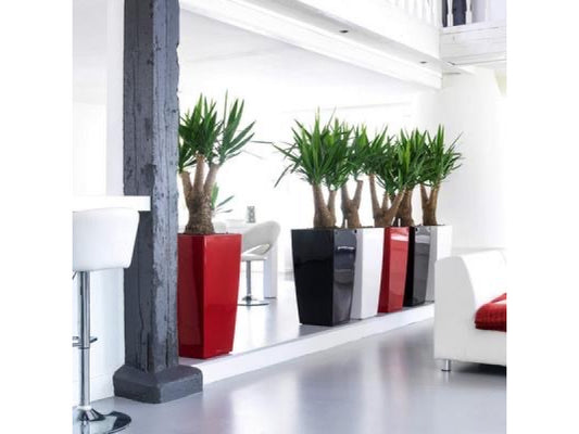 LECHUZA CUBICO 40 CHARCOAL METALLIC