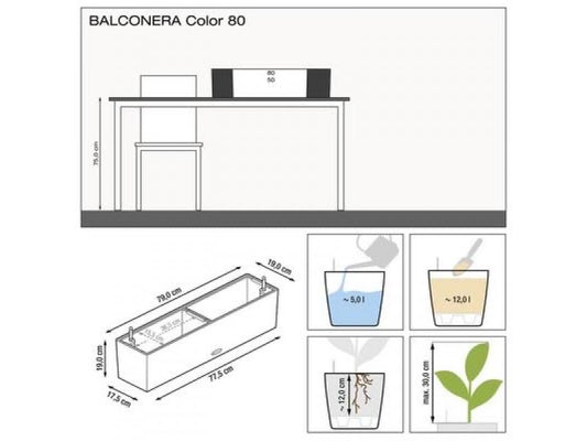 LECHUZA BALCONERA COLOR 80 SLATE