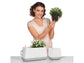 LECHUZA YULA PLANT BAG WHITE/GRAY SEMI-GLOS