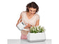 LECHUZA YULA PLANT BAG WHITE/GRAY SEMI-GLOS