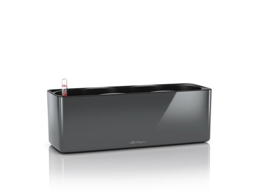 LECHUZA CUBE GLOSSY TRIPLE CHARCOAL HIGH-GLOSS